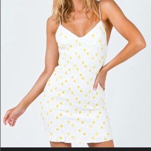 Princess Polly White and Yellow Floral Mini Dress